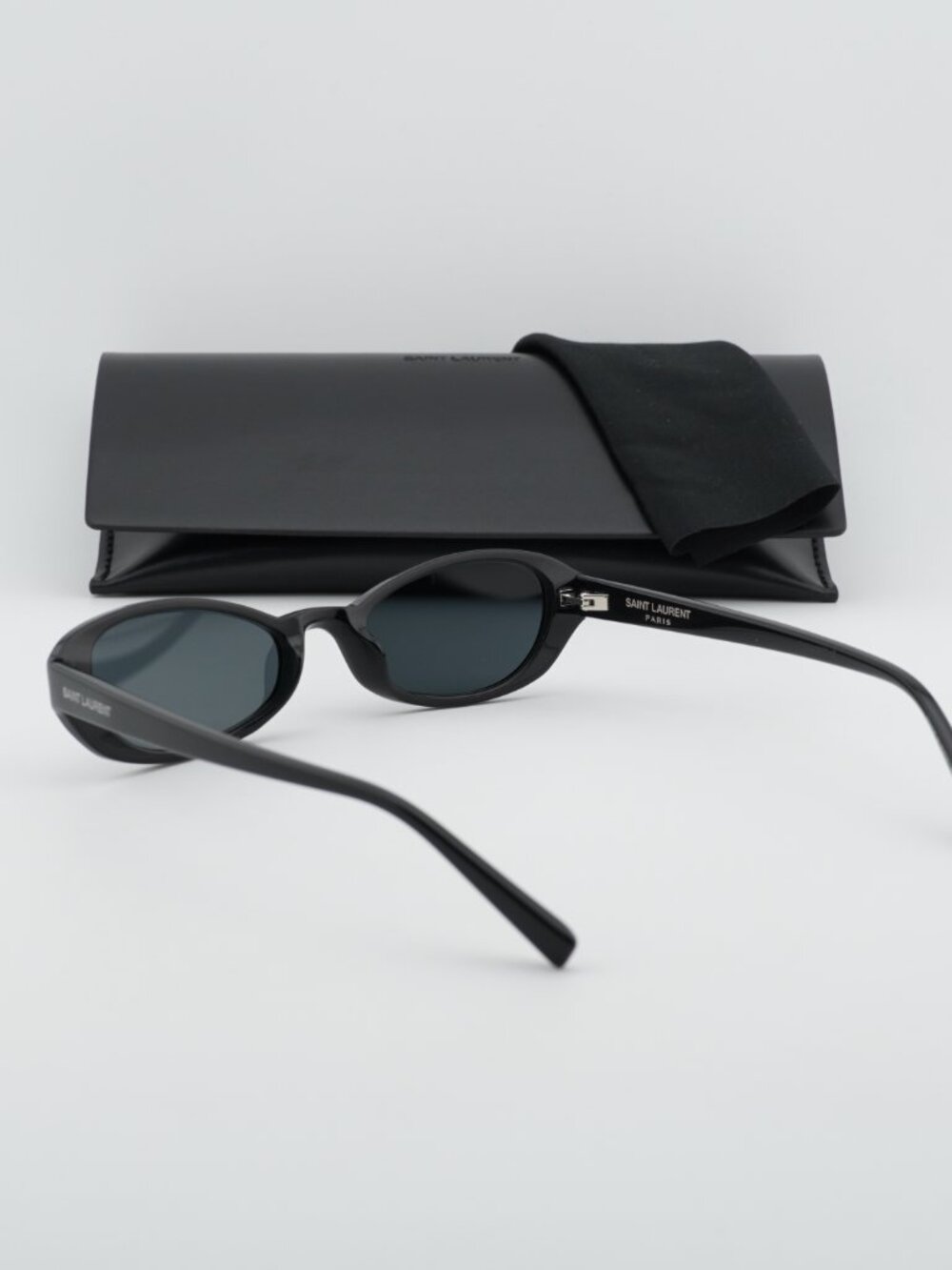 Saint Laurent SL871 SUE 001 Women Oval Sunglasses - Black - Picture 4 of 11